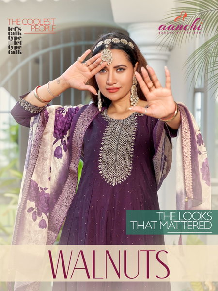 Walnut By Aanchi Roman Silk Online Kurti With Bottom Dupatta Wholesale
